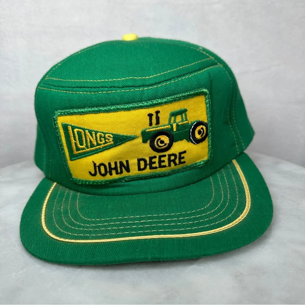 John Deere trucker hat SnapBack vintage retro Green Yellow Tractor‎ farming cap